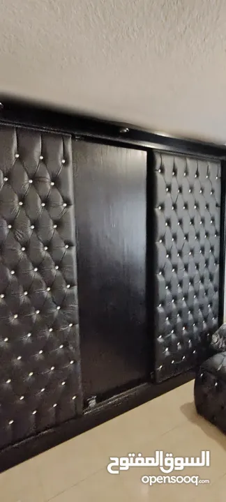غرفة نوم كاملة لون اسود king size تفصيل خشب لاتيه 18