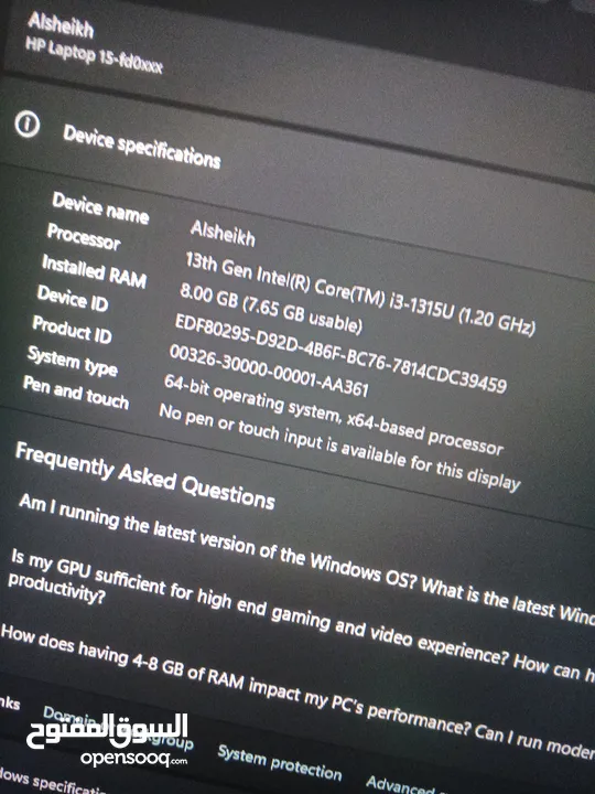 LAPTOP HP شبه جديد استخدام خفيف جدا
