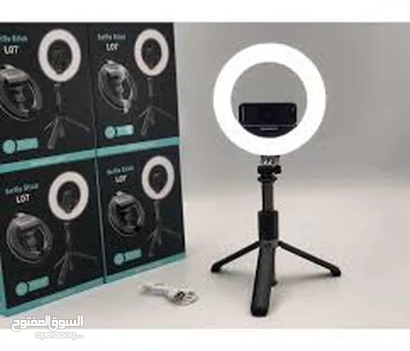 Level 3 selfie stick l07 ring light حامل للهاتف مع إضاءة  رينج لايت بالوان متعددة واحجام متعددة 