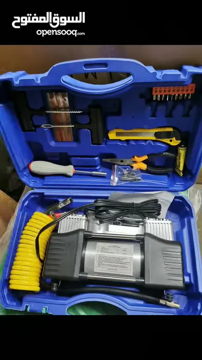 منفاخ سيارة مع عده بنشر