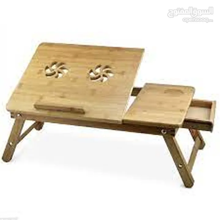 LAPTOP TABLE  طاولة لابتوب خشب, معدن  قابلة للتعديل بشكل مريح