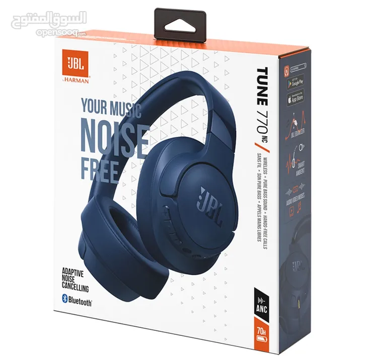 سماعات أصليه JBL Tune 770NC  – صوت نقي، بلوتوث، إلغاء ضوضاء
