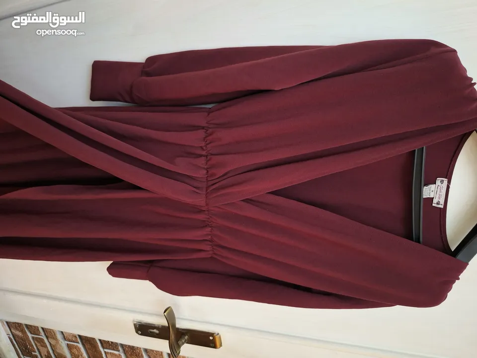 فستان ملبوس لبسة وحده مقاس M كاجوال خمري