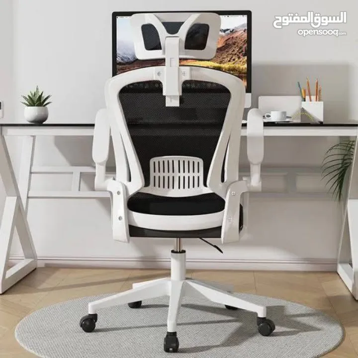 كرسي مهام دوّار للمكتب المنزلي بظهر مرتفع ومسند رأس ودعم قطني قابل للتعديل الراحة اللي بتدوم