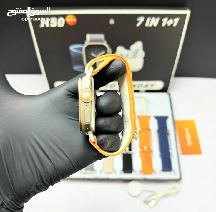 باكج H50 الذكي  ساعة أنيقة + سماعة بلوتوث بصوت نقي + 7 أساور يومية لأناقة مستمرة كل أسبوع!