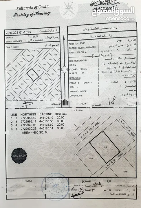 5 قطع اراضي شبك للبيع في سور المزاريع