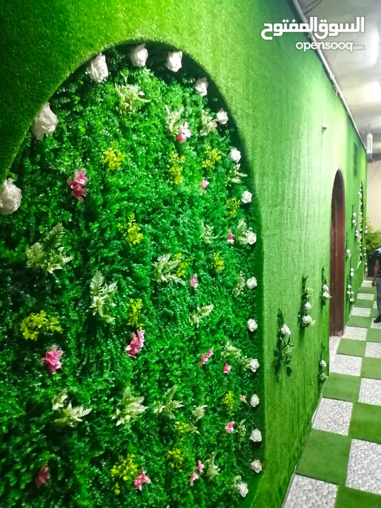 عشب جداري & عشب صناعي & نجيل صناعي & grass wall & wall grass & green wall