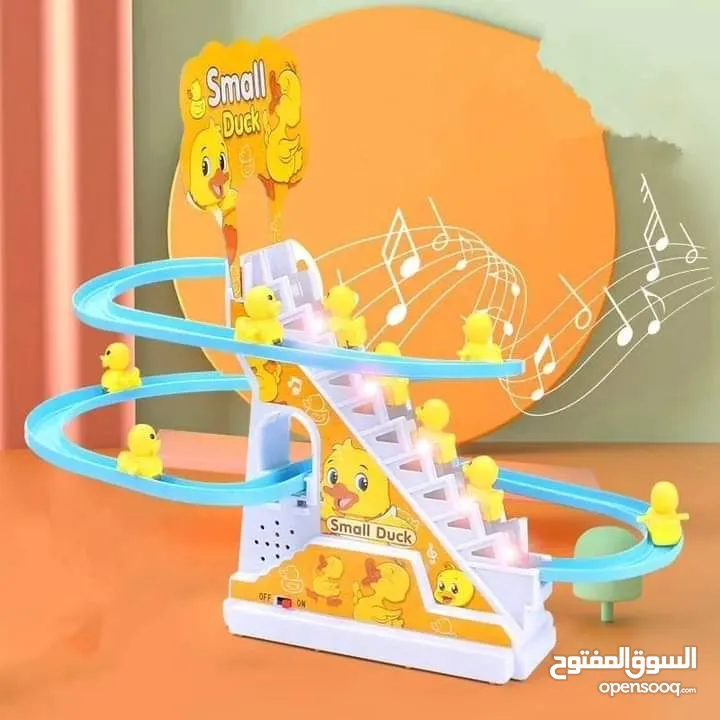 لعبة البطه و الدرج المتحرك مع موسيقى و اضاءه لعبة اطفال هديه طفل
