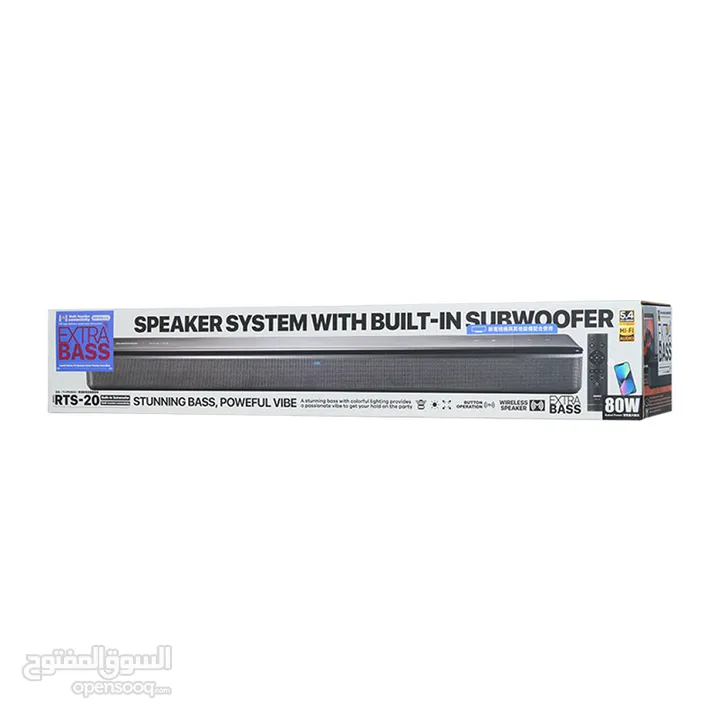 Remax RTS-20 Wireless TV Home Theatre Soundbar 80W مسرح منزلي سماعة للتلفزيون