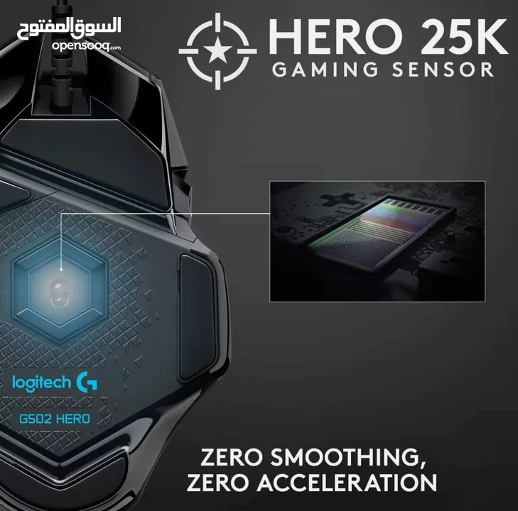 (Logitech G502 Hero High Performance Gaming Mouse) ماوس جيمنج جديد