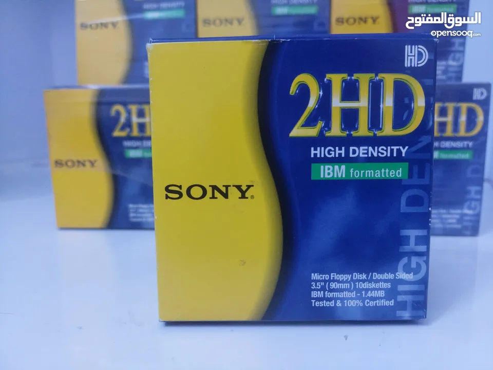 صندوق 10 اقراص مرنة (فلوبي دسك) سوني جديد  Sony 10 floppy disk memory packets