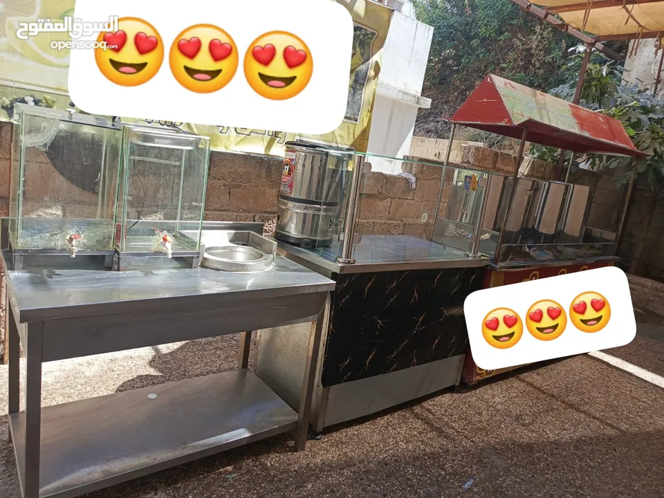 طاولات ستانلس وعرباية عصير