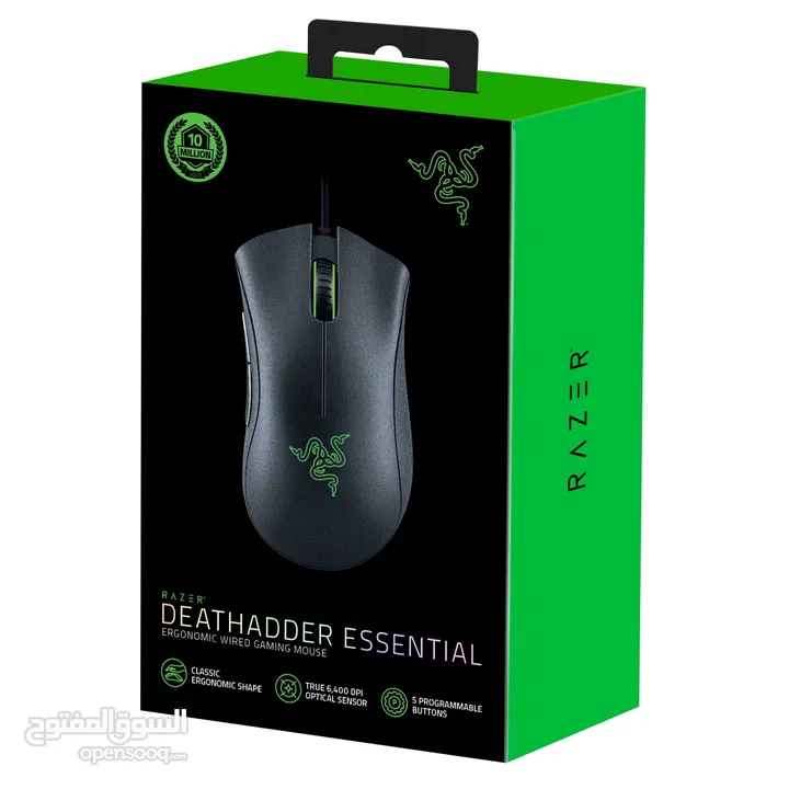 "ماوس Razer DeathAdder Essential بأرخص سعر في فلسطين – دقة 6400 DPI!"