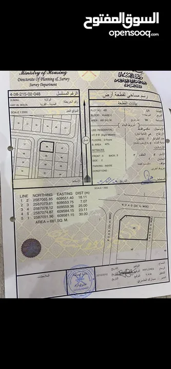 ارض للبيع قريبه من محطة البترول في حي الفيحاء سمائل (بسعر )13000