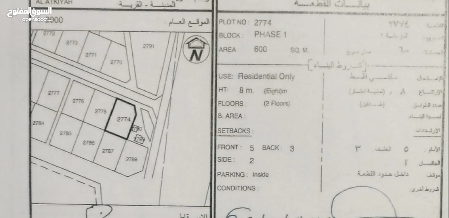 ارض للبيع في العامرات العتكية