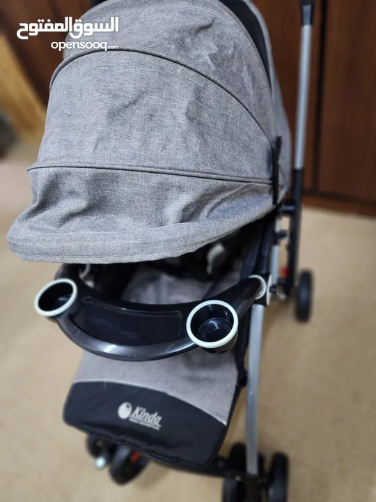 Reversable baby stroller full safety belt .