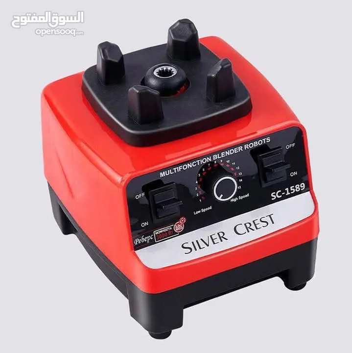 الخلاط الصناعي 2 لتر 15 سرعه 6 شفرات ضد الكسر خلاط Silver Crest خفاق MIXER صناعي يطحن زجاج
