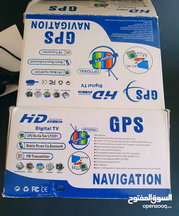 جهاز GPS ملاحة احترافي بشاشة لمس عالية الدقة (800×480) مزود بتلفزيون رقمي