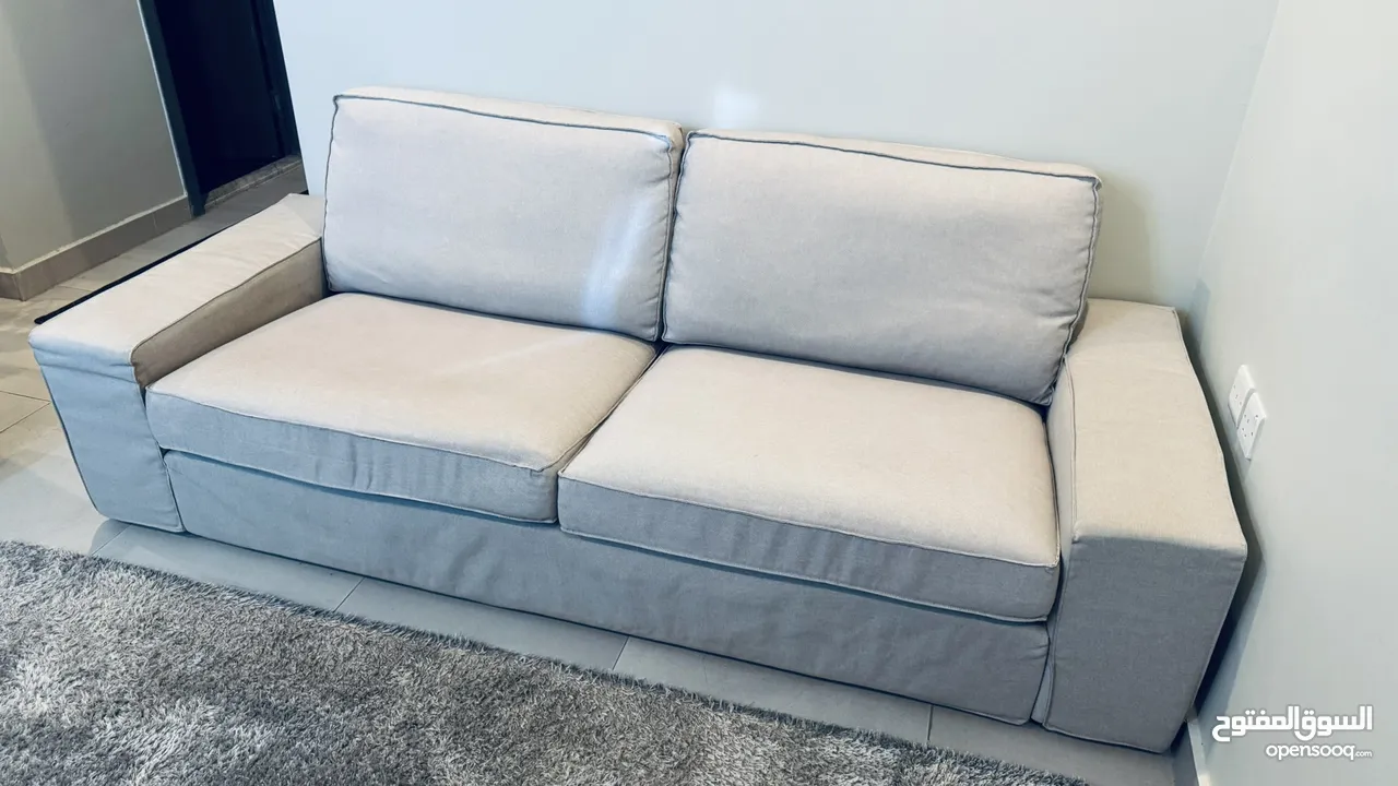 صوفا ايكيا كيڤيك شبه جديد - بلا اي هبوط او خدوش  Ikea 3 seats sofa kivik - Almost new, no scratches