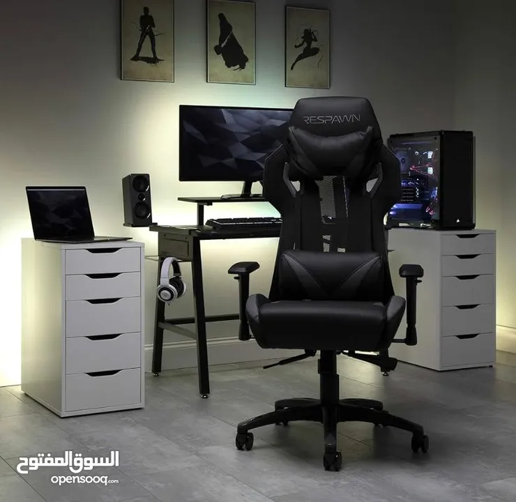 كرسي جيمينج Gaming chair مخصص للألعاب و الجلسات الطويلة قاعدة متحركة امكانيه التحكم بالظهر بسعر نار