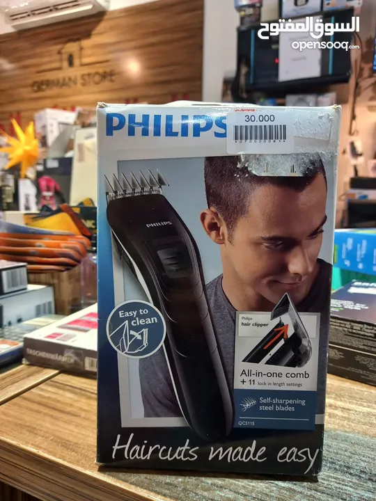 ماكينة قص الشعر العائلية من فيليبس QC5115/15، شفرات من الفولاذ المقاوم للصدأ، 11 إعدادًا للطول -