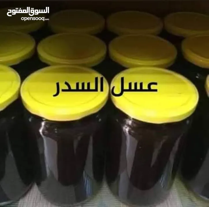 عسل طبيعي 100% سدر حمضي جبلي  ومضمون وشمع بالعسل وغداء الملكات