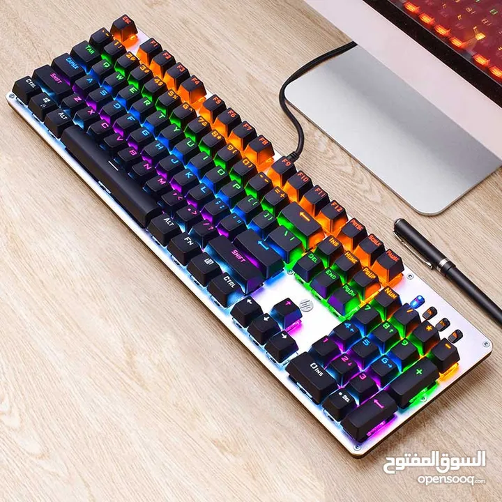 keyboard hp Mechanical Gaming GK100 كيبورد كمينكل من اتش بي مضيئ ملون RGB Light