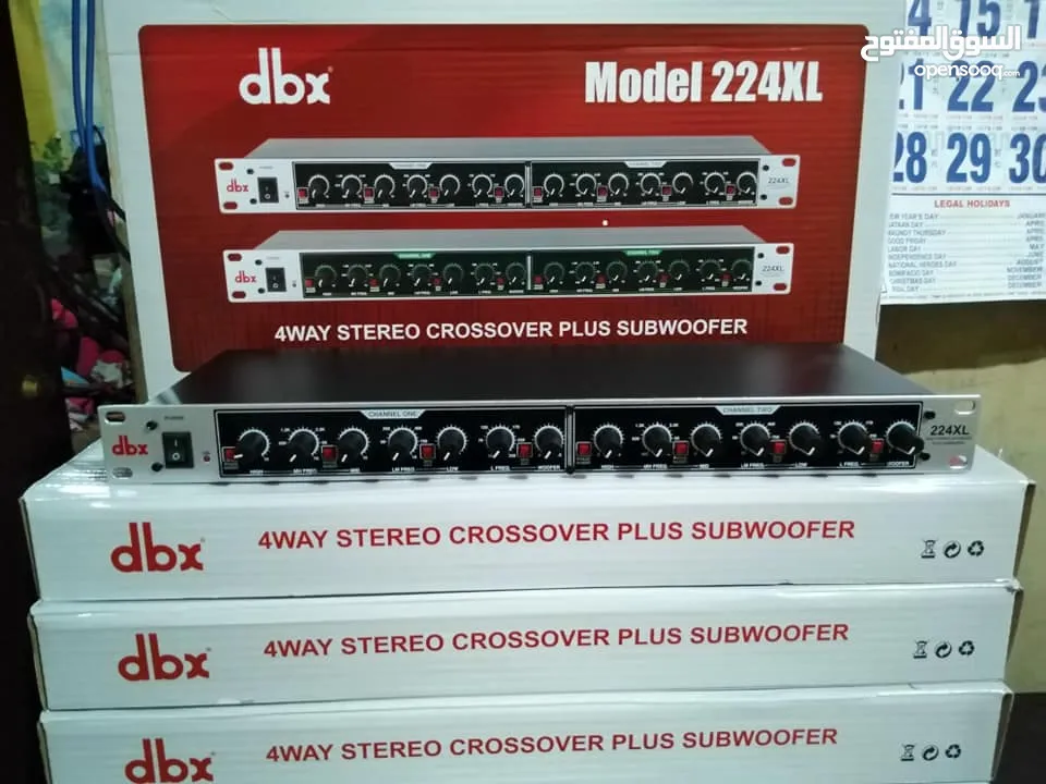 DBX 224XL electronic crossover, 4way crossover, high, middle and low frequency subwoofer