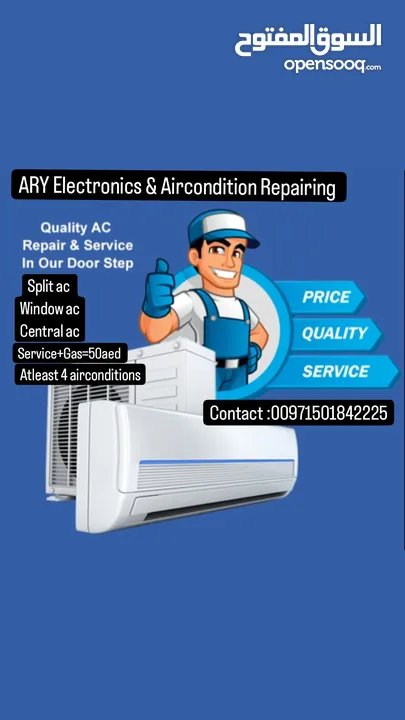 Aircondition service only 50aed