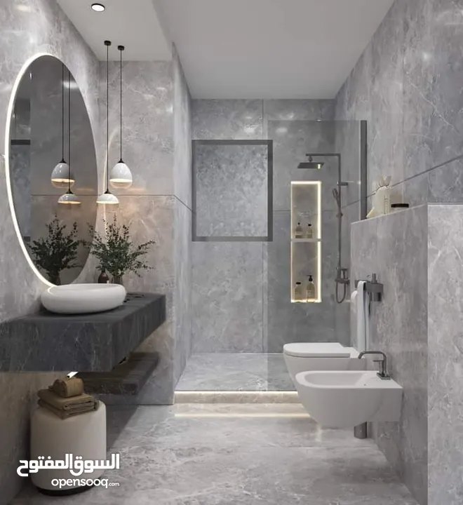 معلم بليط تسليم هندسي تجديد حمامات بأحدث طراز تنفيذ شلالت وبربكيو .فير بلس غاز +فير بليس حطب زرب