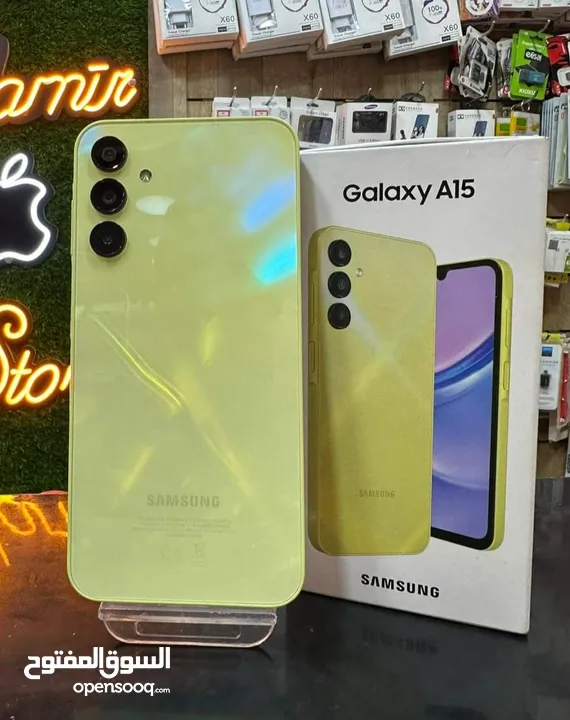 مستعمل اخو الجديد Samsung A15 رام 8 و 12 و 16 جيجا 128 و 256 أغراضة والكرتونه الأصلية متوفر توصيل