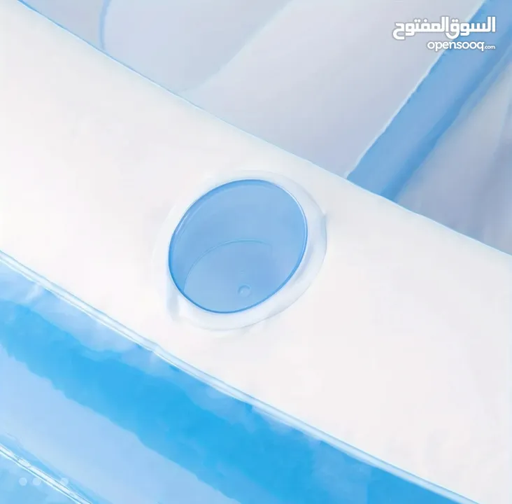 مسبح بركة عائلية قابلة للنفخ مع مقعد وحاملات أكواب - مصنوعة من مادة PVC، 590.52 لتر،