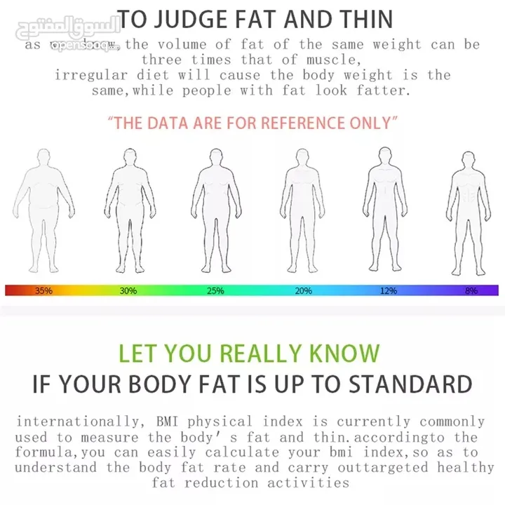 ميزان جسم يشبك بلوتوث على الهاتف يقيس الوزن نسبة الدهون معلومات صحيه ميزان وزن الجسم المطور الذكي