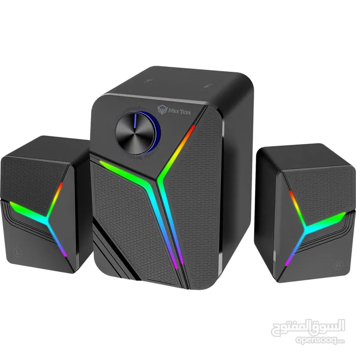 Meetion SP2011 2.1 Gaming Stereo Desktop Speakers with Subwoofers سماعات بإضاءة