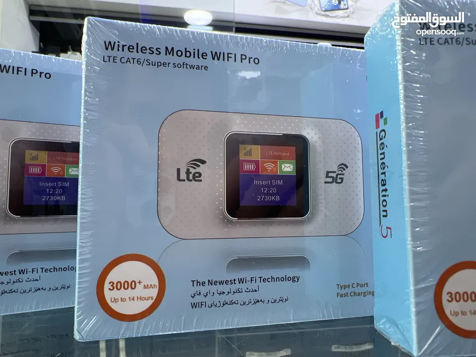 Mifi Mobile Router ( 4g / 5g / lte ) راوتر متنقل مفتوح على جميع الشبكات العالمية  بطارية 3000 امبير