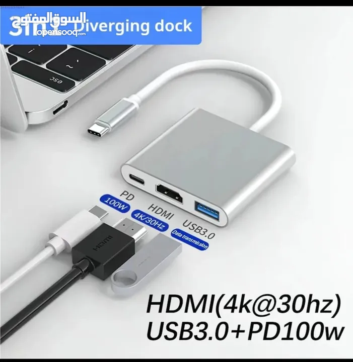 مدخل HDMI و USB لهواتف type C و ios