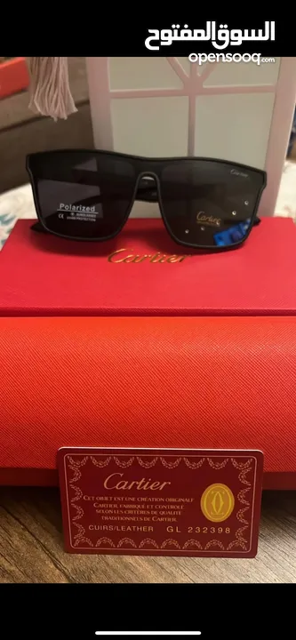 نظارات Cartier وRay-Ban وMontblanc بعدسات polarized وتصاميم فخمة.