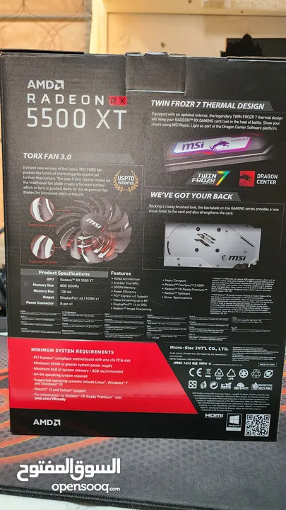 GAMING GRAPHICS CARD/ كرت الشاشه   - AMD RADEON RX 5500 XT 8gb