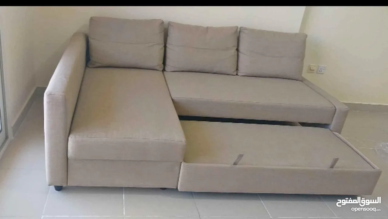 Ikea Frithen L Type Sofa Bed with Storage
