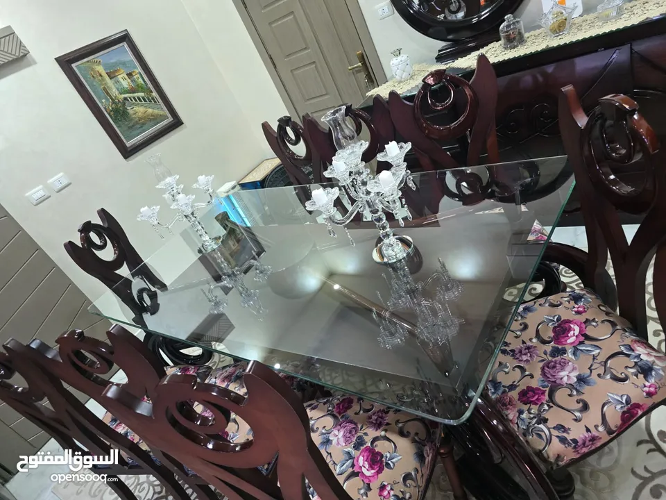 غرفة سفرة زجاج سكوريت
