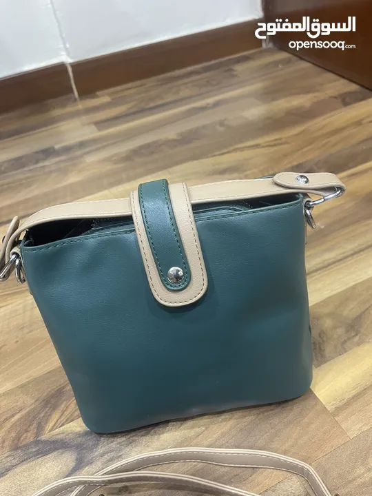 Green color handbag