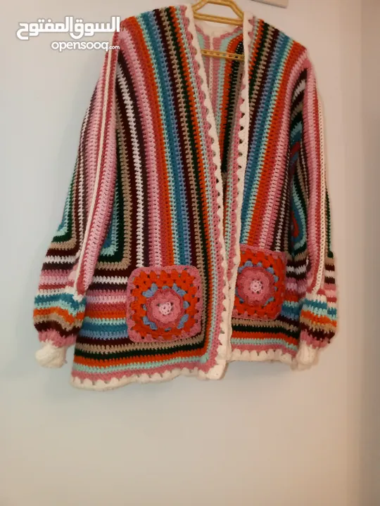 جاكيت كروشيه صنع يدوي Hand made