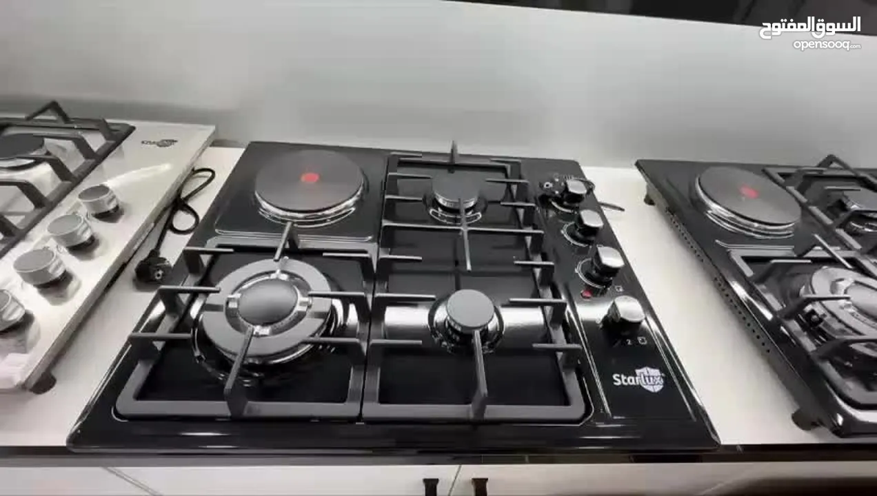 طباخ غاز وكهربا StarLux لون اسود