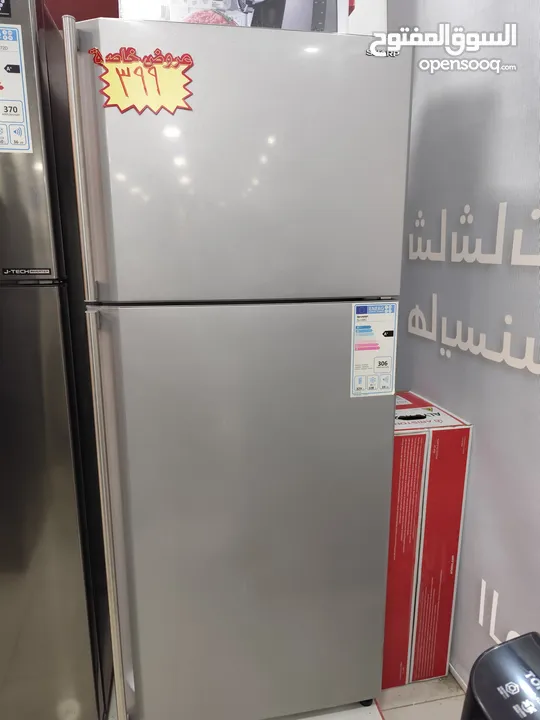 عرض نااار على ثلاجه شارب 450 لتر سلفر ستاتلس ستيل او سلفر او اسود