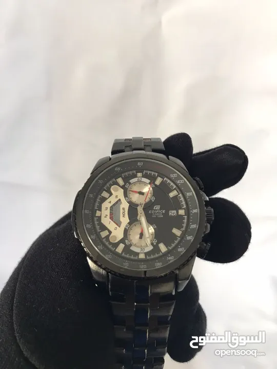 ساعة casio edifice جميع العقارب تتحرك لون أسود المقاس  44 أستعمل خفيف