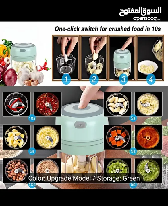 Portable USB-Powered Food Processor & Blender with Stainless Steel Blades - Compact Lightweight