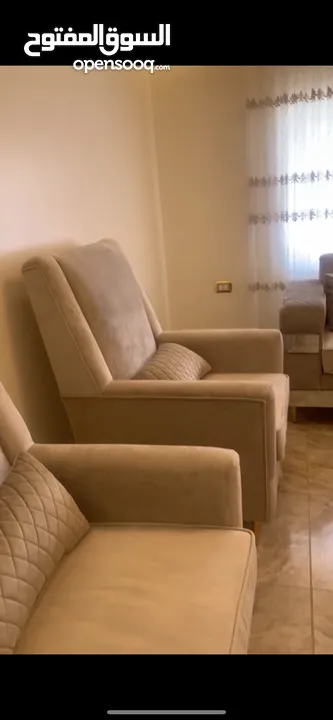طقم كنب لون بيج جديد