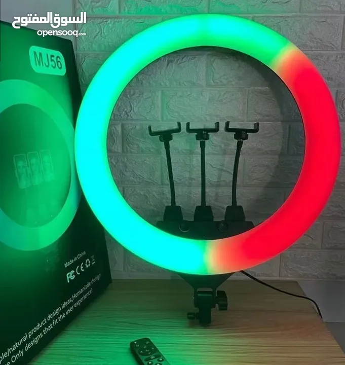 رينغ لايت مضيئ RGB ووضعيات ألوان مختلفة Ring Light RGB 56CM