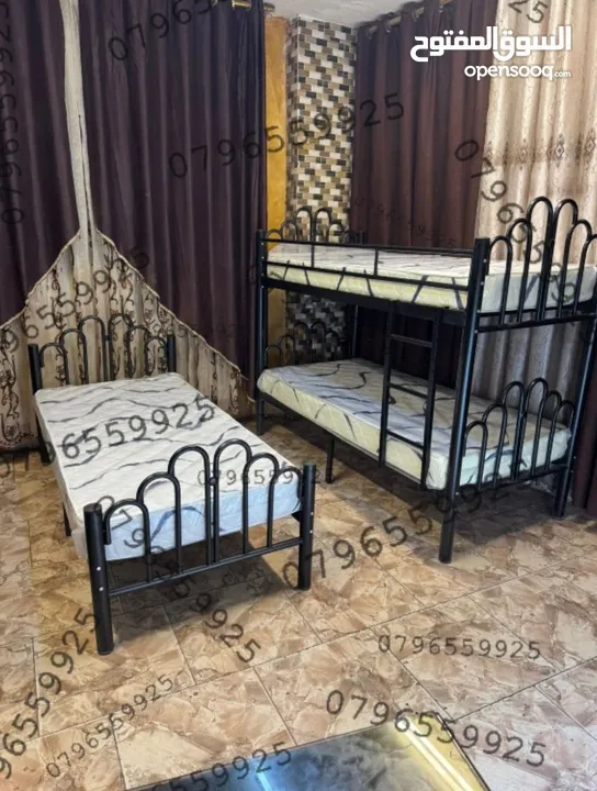 تخت مفرد  تخت طابقين وفرشات
