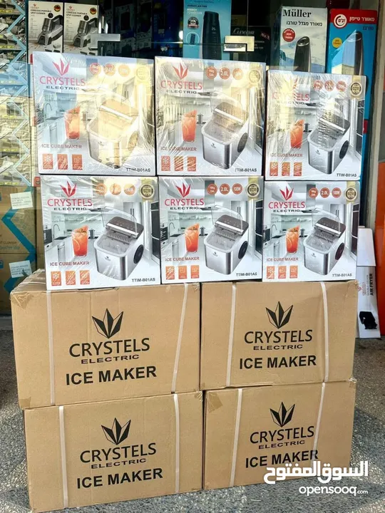 جهاز صانع الثلج السريع الاصلي الحجم الكبير ماركة كريستال العالمية CRYSTELS انتاج 16 كلو  ثلج